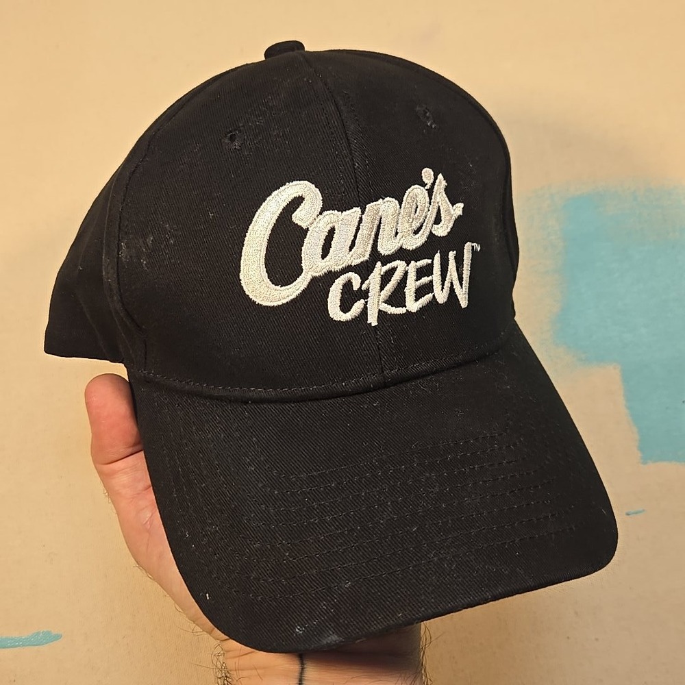 Raising Cane's Crew One Love Black OSFA Employee Hat Fast Food‎ Chicken Fingers